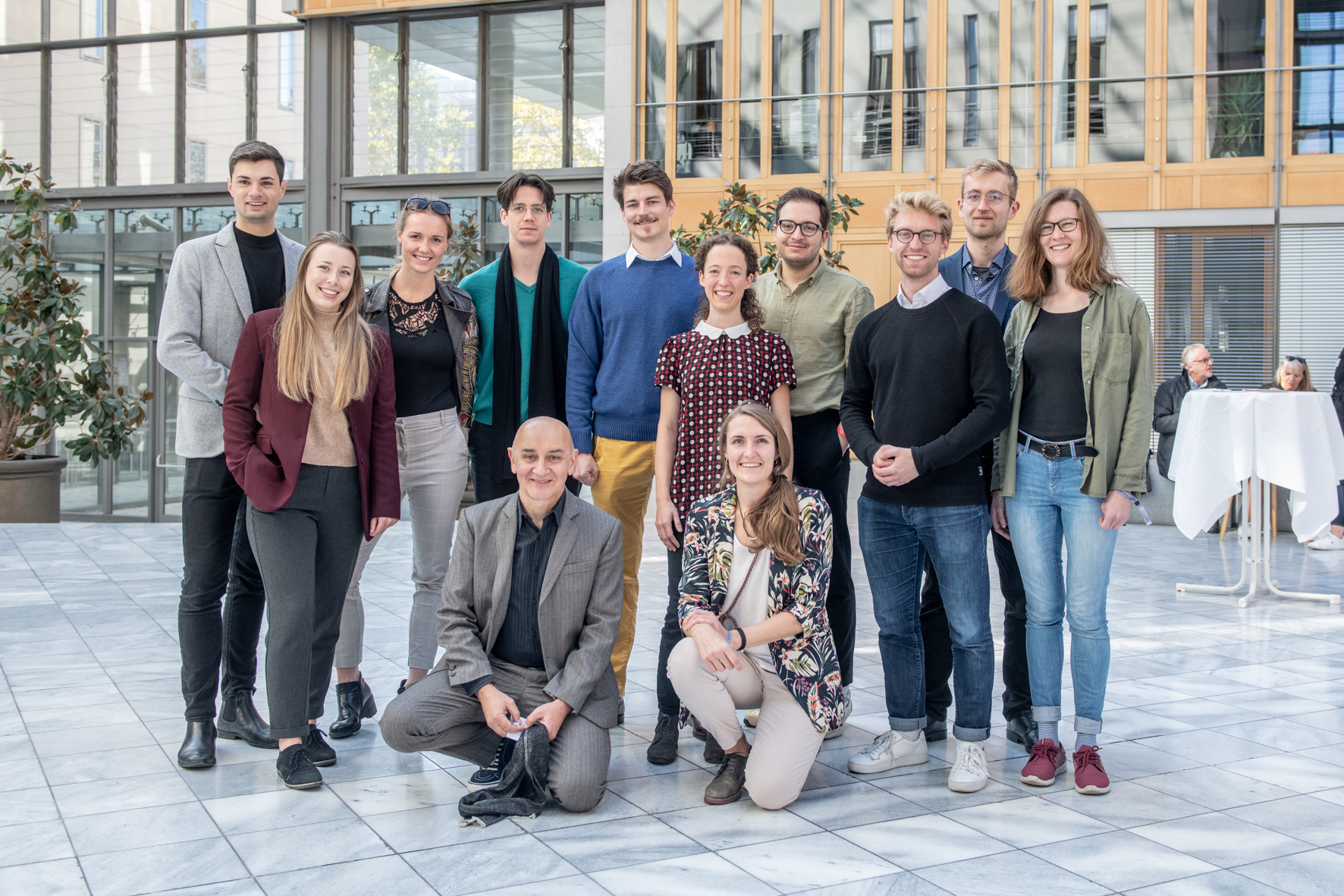 70. Jahrestagung 2021: Bronnbacher Stipendiat*innen mit Konstantin Adamopoulos und Mareike Poppinga, Mittagsempfang, Haus der Deutschen Wirtschaft, Berlin © Kulturkreis/Schwickerath/Talinski - © Kulturkreis/Schwickerath/Talinski